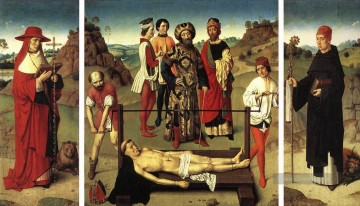  triptychon - Martyrium von St Erasmus Triptychon Niederländische Dirk Bouts